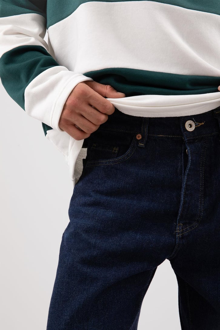 Aestetic Vibe Koyu Mavi Baggy Jean
