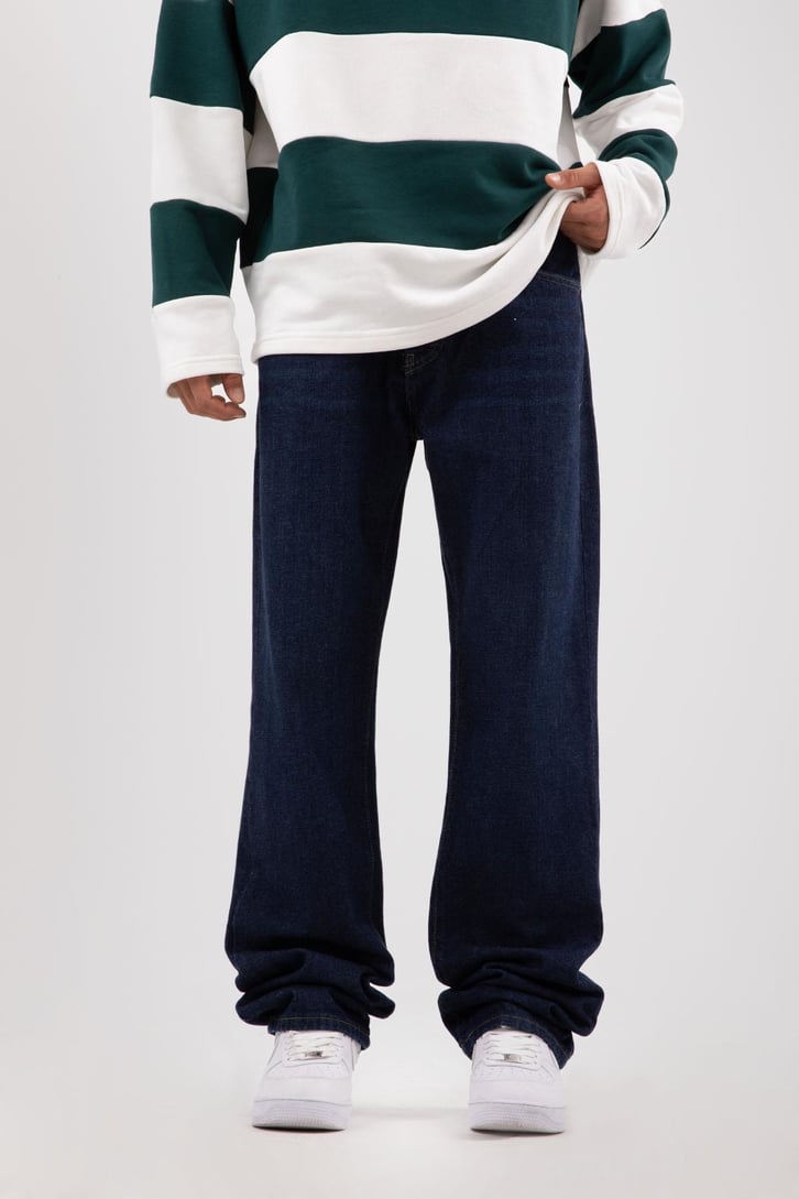 Aestetic Vibe Koyu Mavi Baggy Jean