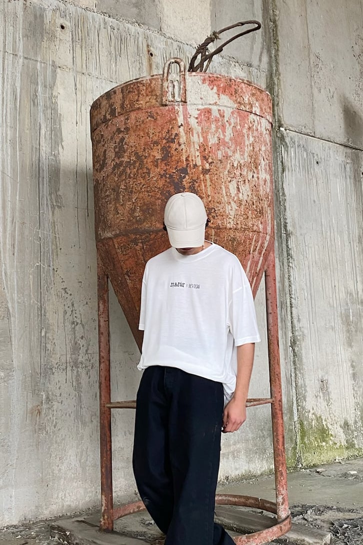 Againts The World Baskılı Ekru Oversize Tshirt