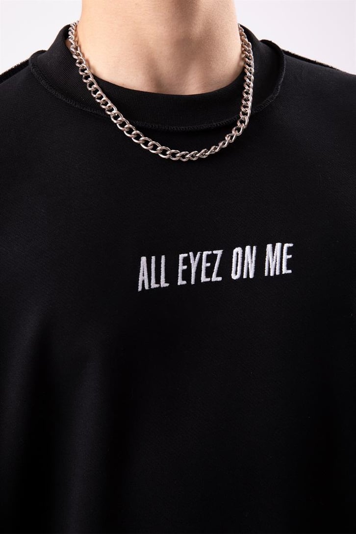 All Eyez On Me Nakışlı Oversize Tshirt