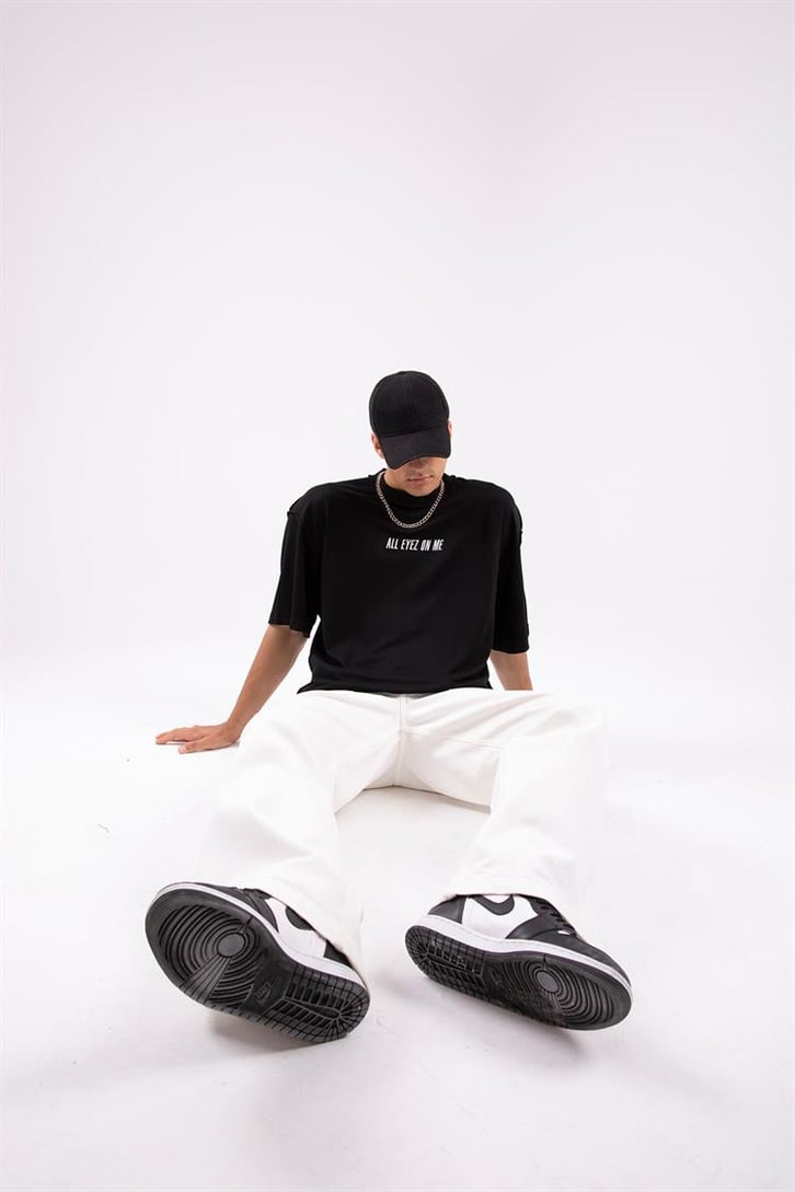 All Eyez On Me Nakışlı Oversize Tshirt