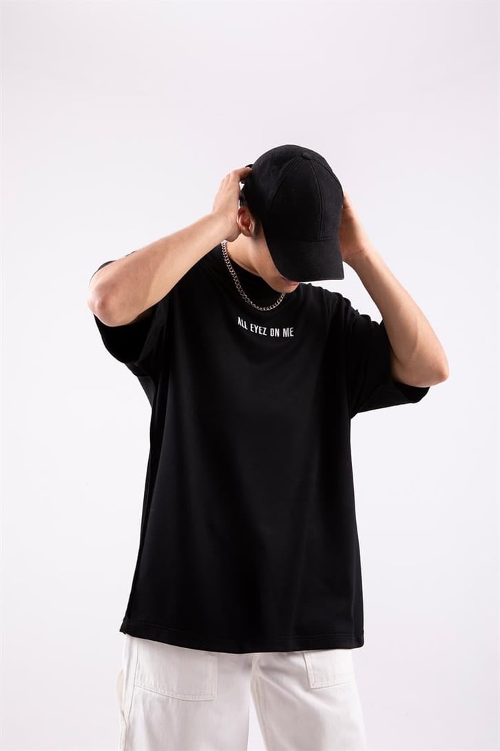 All Eyez On Me Nakışlı Oversize Tshirt