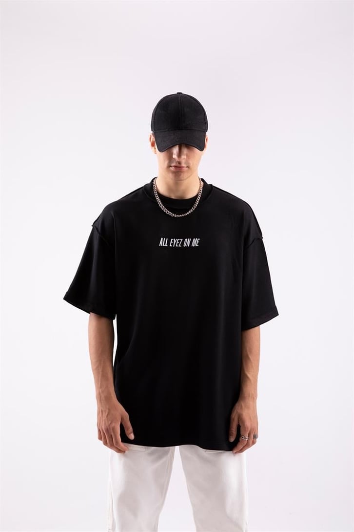 All Eyez On Me Nakışlı Oversize Tshirt
