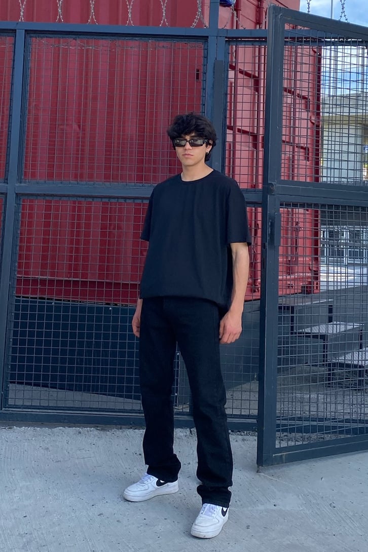 All Star Skeleton Baskılı Siyah Oversize Tshirt