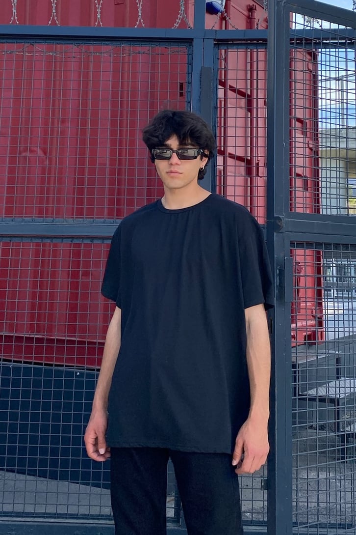 All Star Skeleton Baskılı Siyah Oversize Tshirt