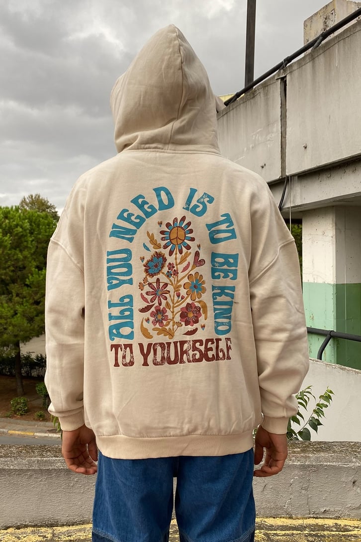 All You Need Printed Oversize Hoodie