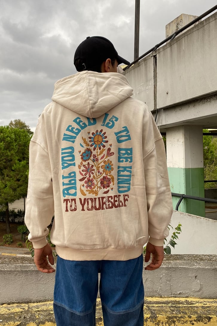 All You Need Printed Oversize Hoodie