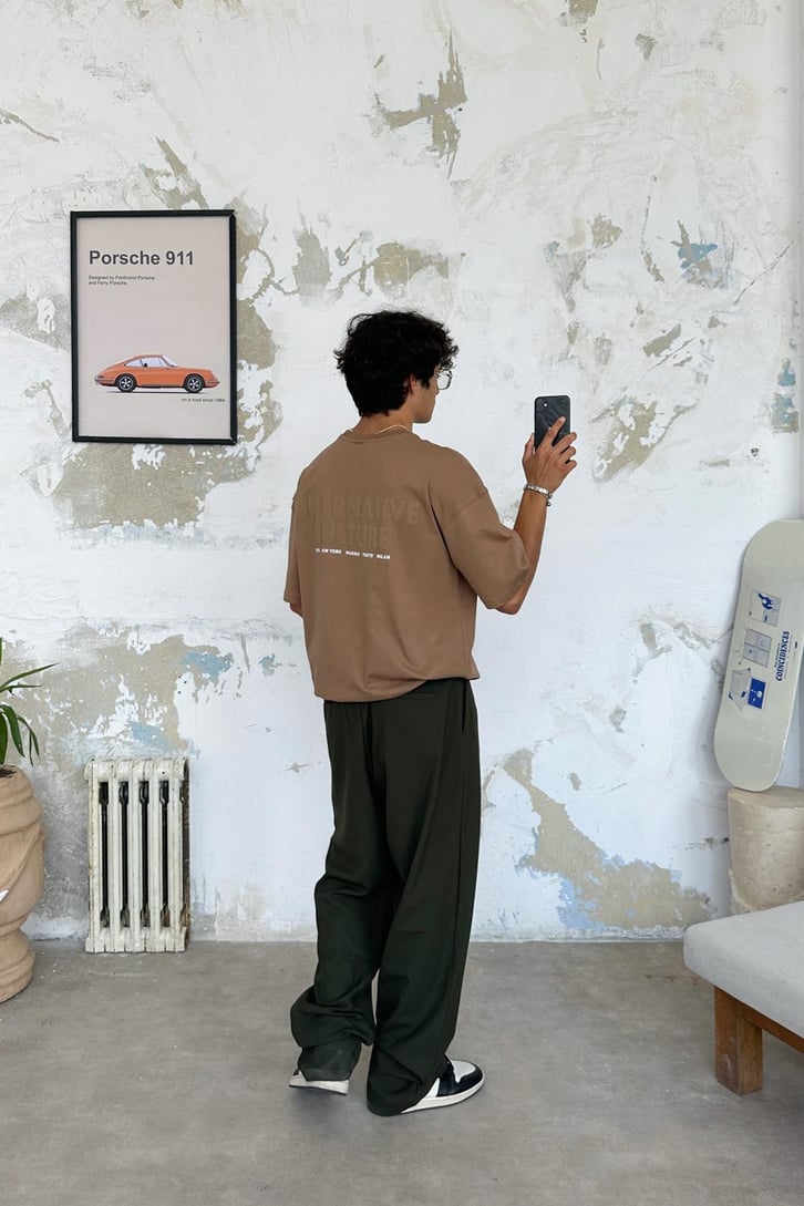 Alternative Baskılı Oversize Tişört