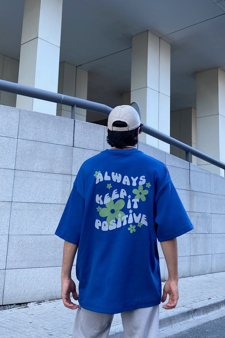 Always Keep Baskılı Oversize Tshirt