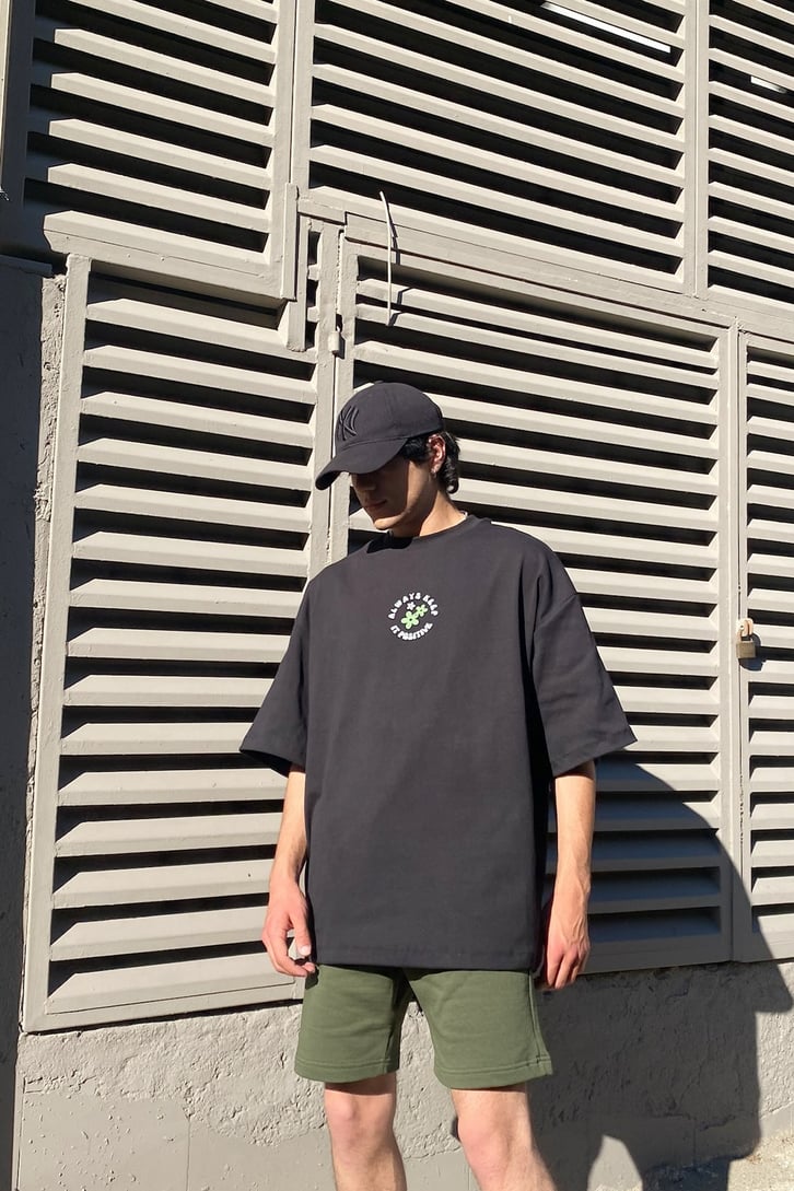 Always Keep Baskılı Oversize Tshirt