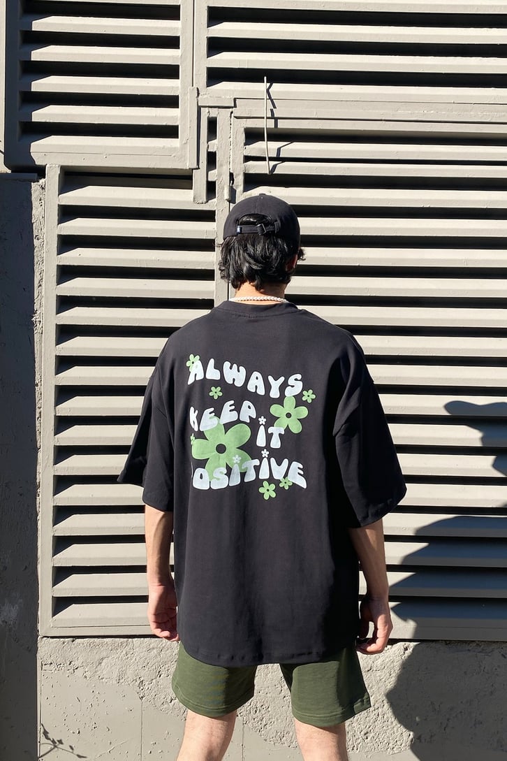 Always Keep Baskılı Oversize Tshirt