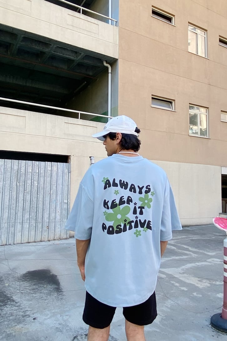 Always Keep Baskılı Oversize Tshirt