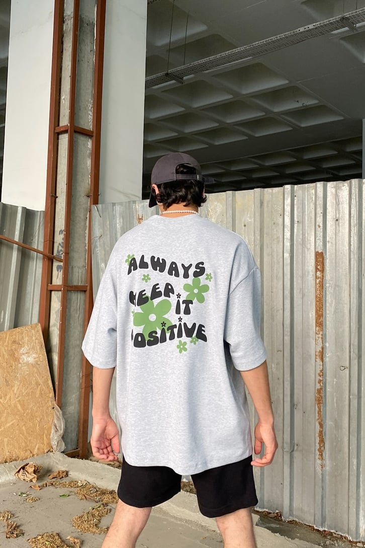 Always Keep Baskılı Oversize Tshirt