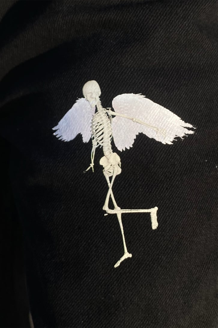 Angel Skeleton Siyah Losse Fit Jean