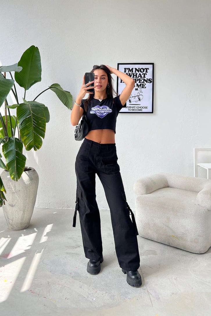 Angelie Baskılı Crop