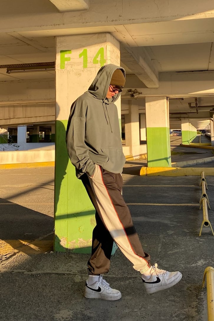 Antrasit Basic Oversize Hoodie
