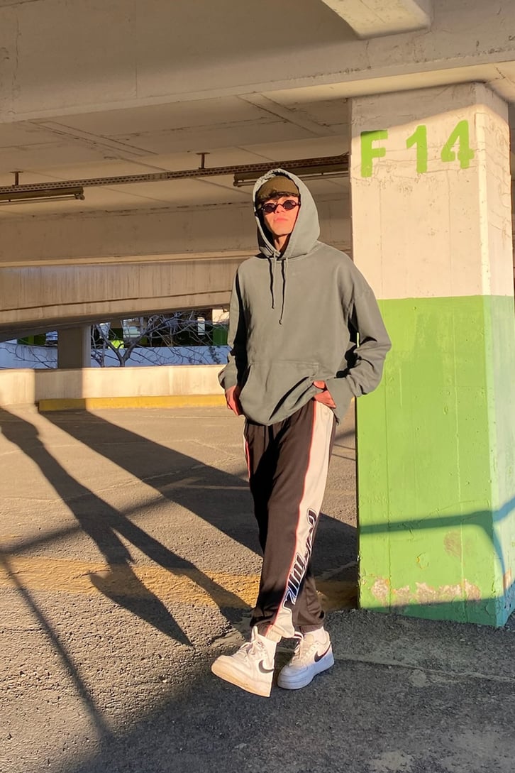 Antrasit Basic Oversize Hoodie