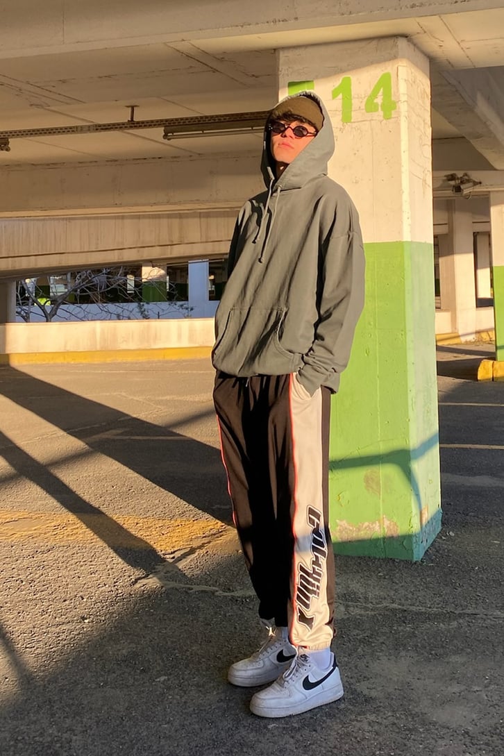 Antrasit Basic Oversize Hoodie