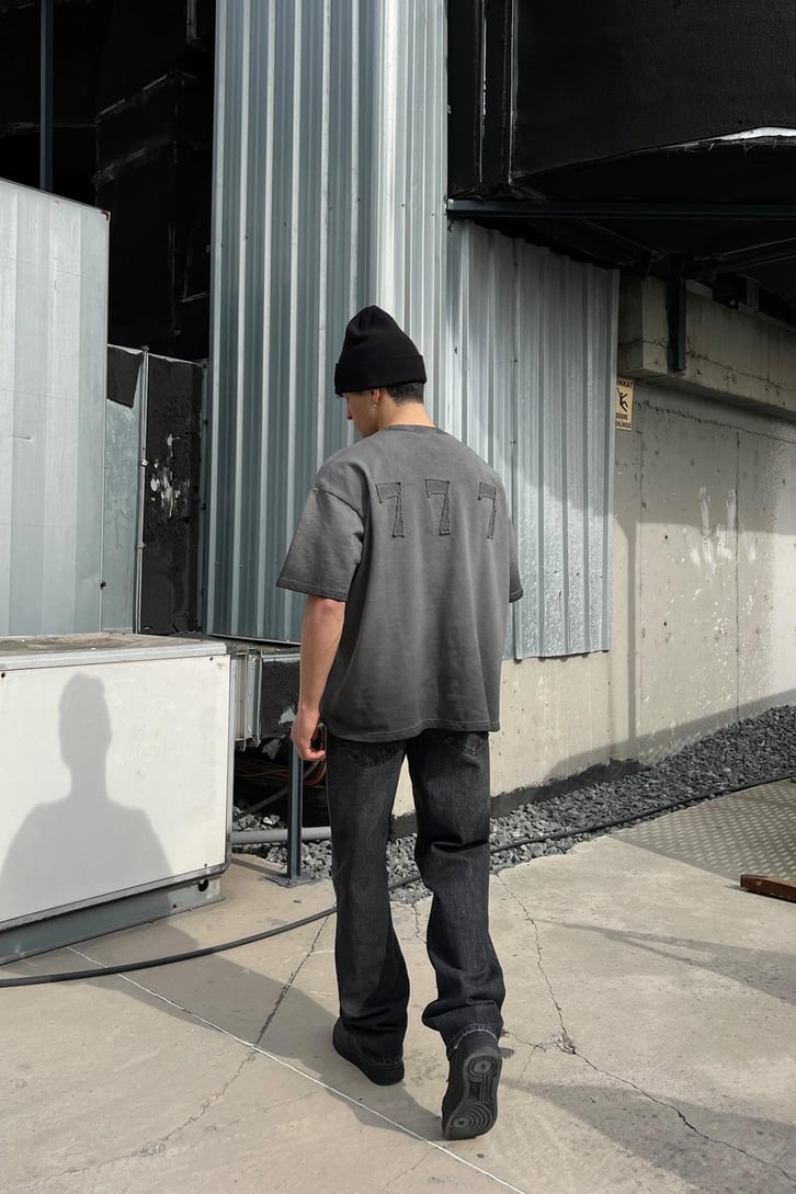 Antrasit Washed Baggy Jean