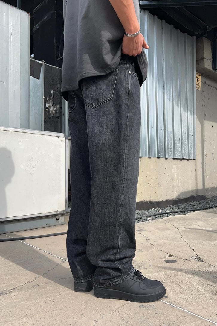 Antrasit Washed Baggy Jean