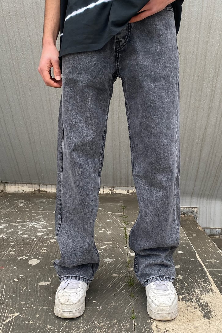 Antrasit Yıkamalı Losse Fit Premium Jean