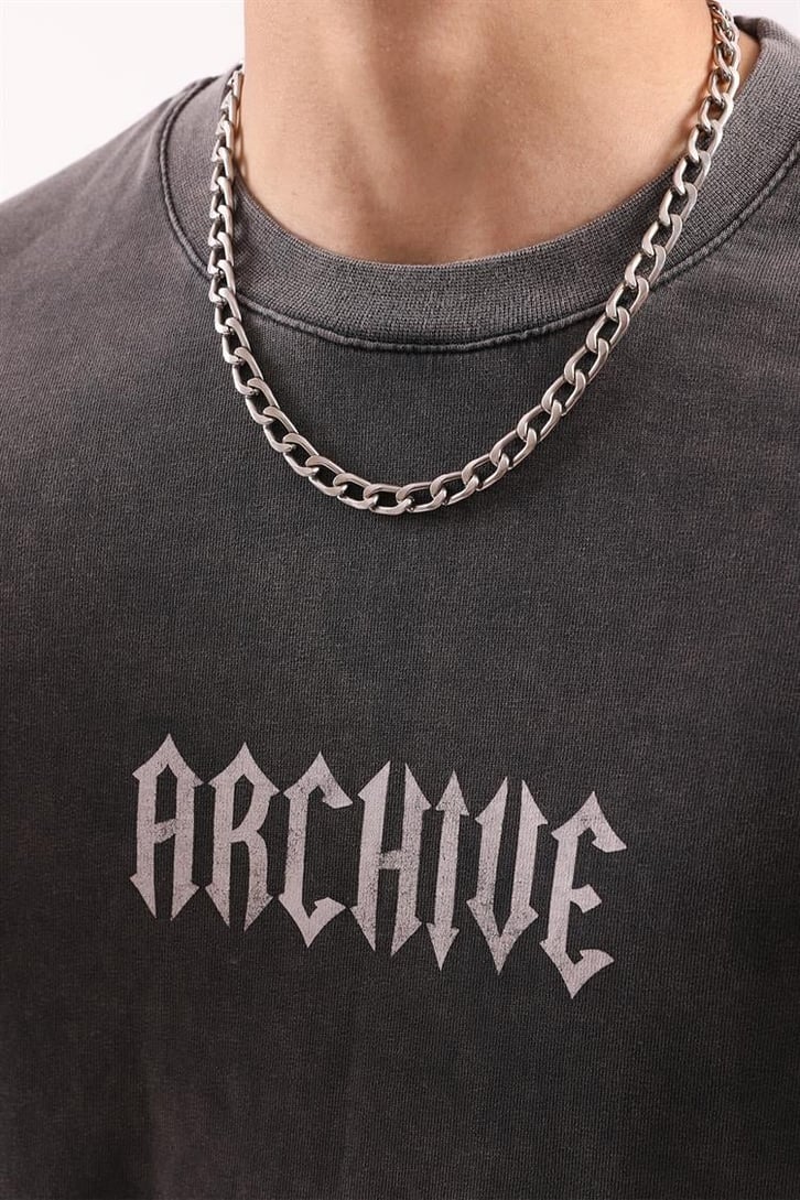 Archıve Baskılı Acid Wash Tshirt