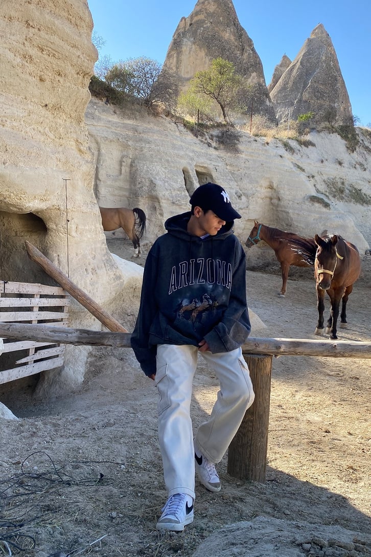 ARİZONA BASKILI OVERSIZE HOODIE