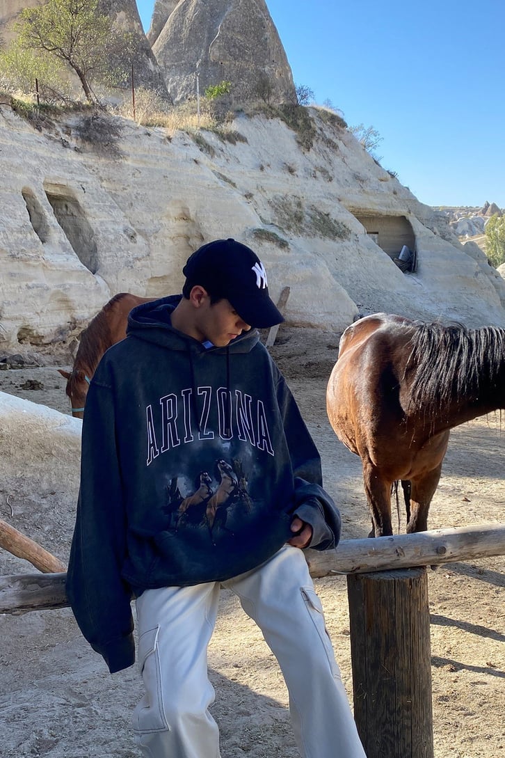 ARİZONA BASKILI OVERSIZE HOODIE