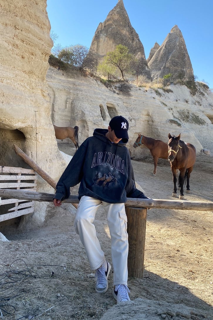 ARİZONA BASKILI OVERSIZE HOODIE