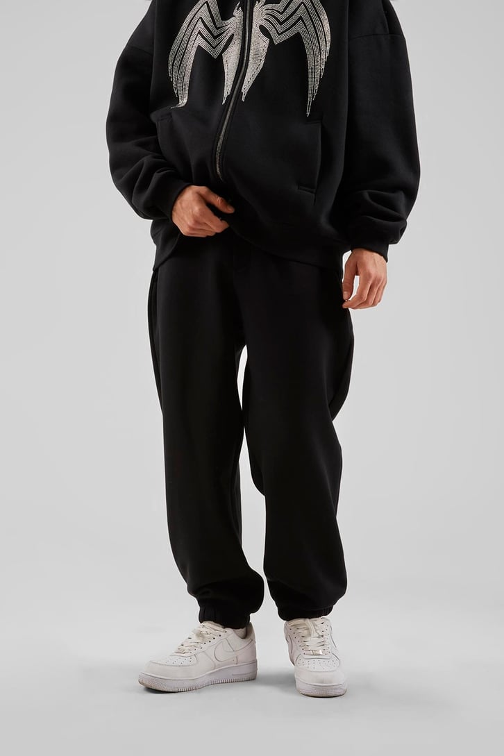 Arka Cepli Basic Siyah Jogger Eşofman Altı