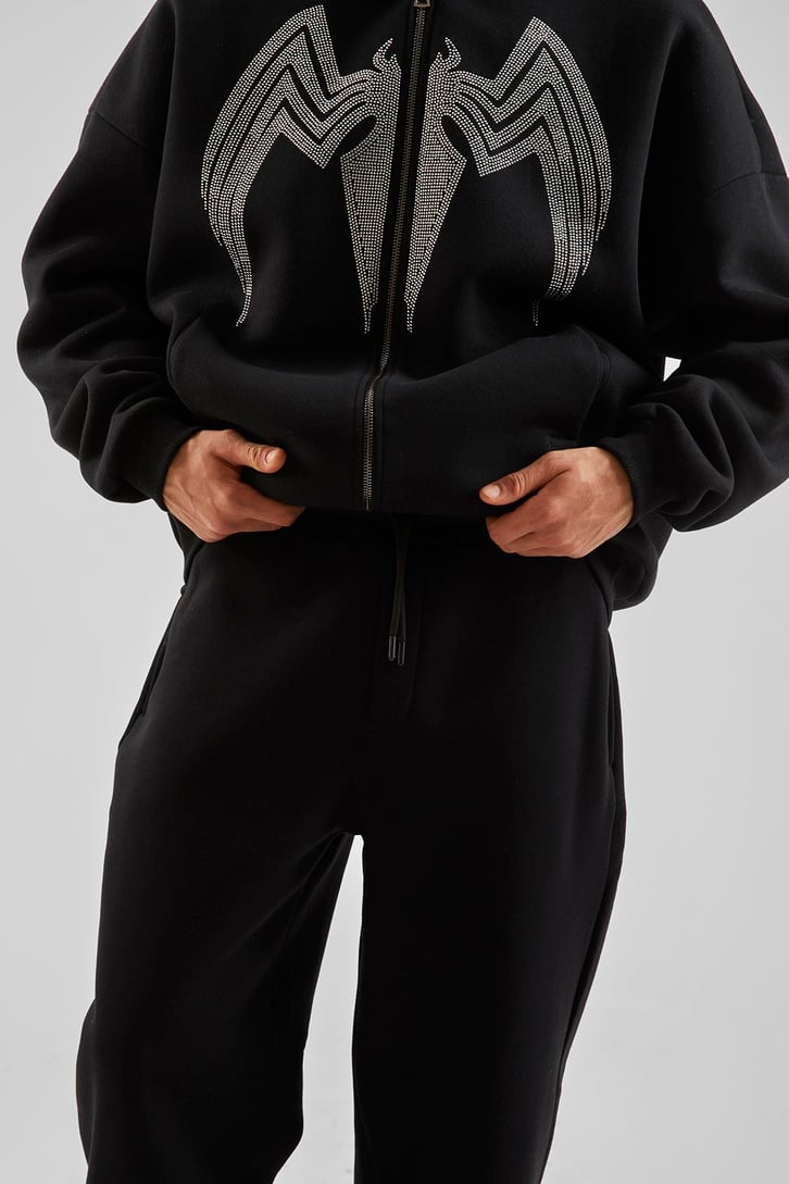 Arka Cepli Basic Siyah Jogger Eşofman Altı
