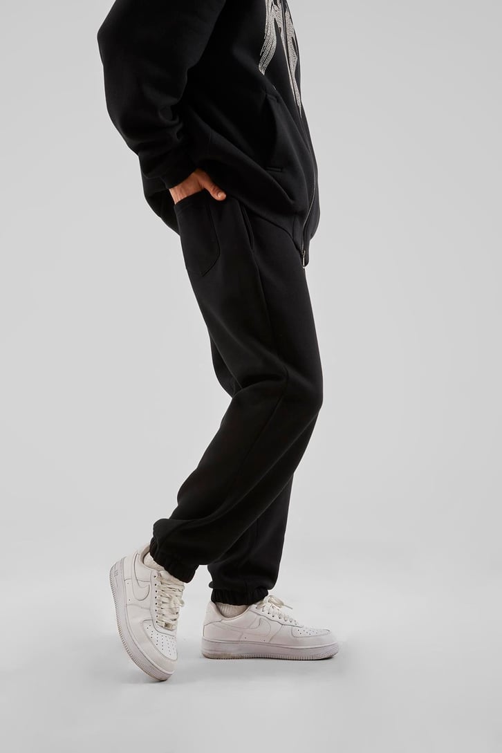 Arka Cepli Basic Siyah Jogger Eşofman Altı