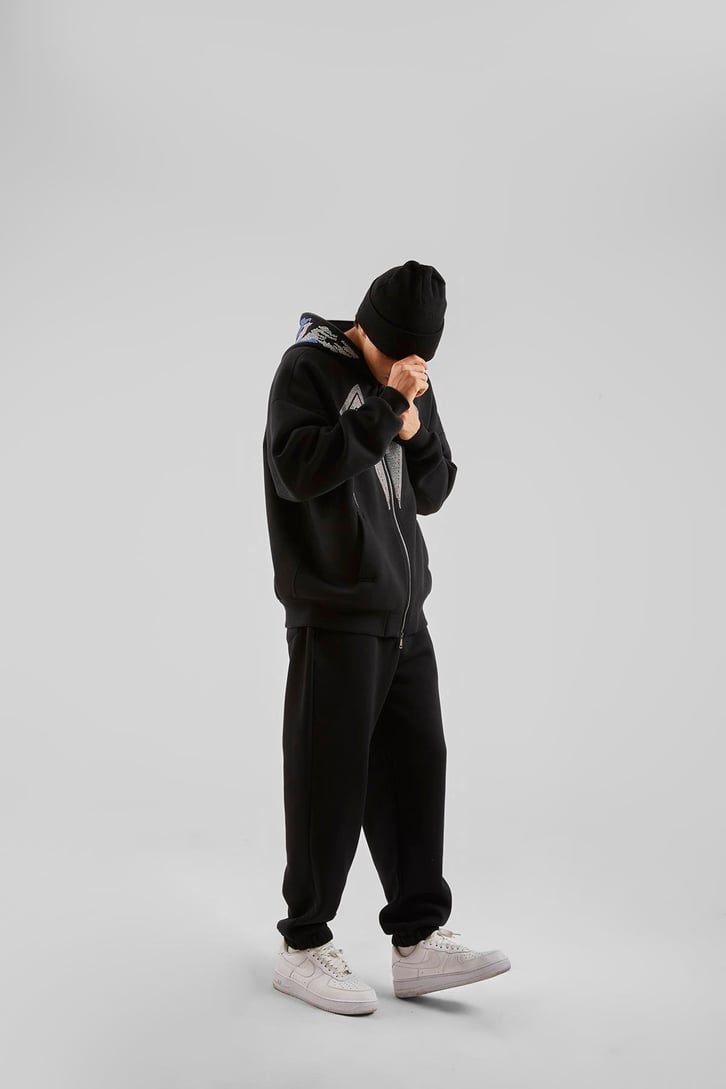 Arka Cepli Basic Siyah Jogger Eşofman Altı