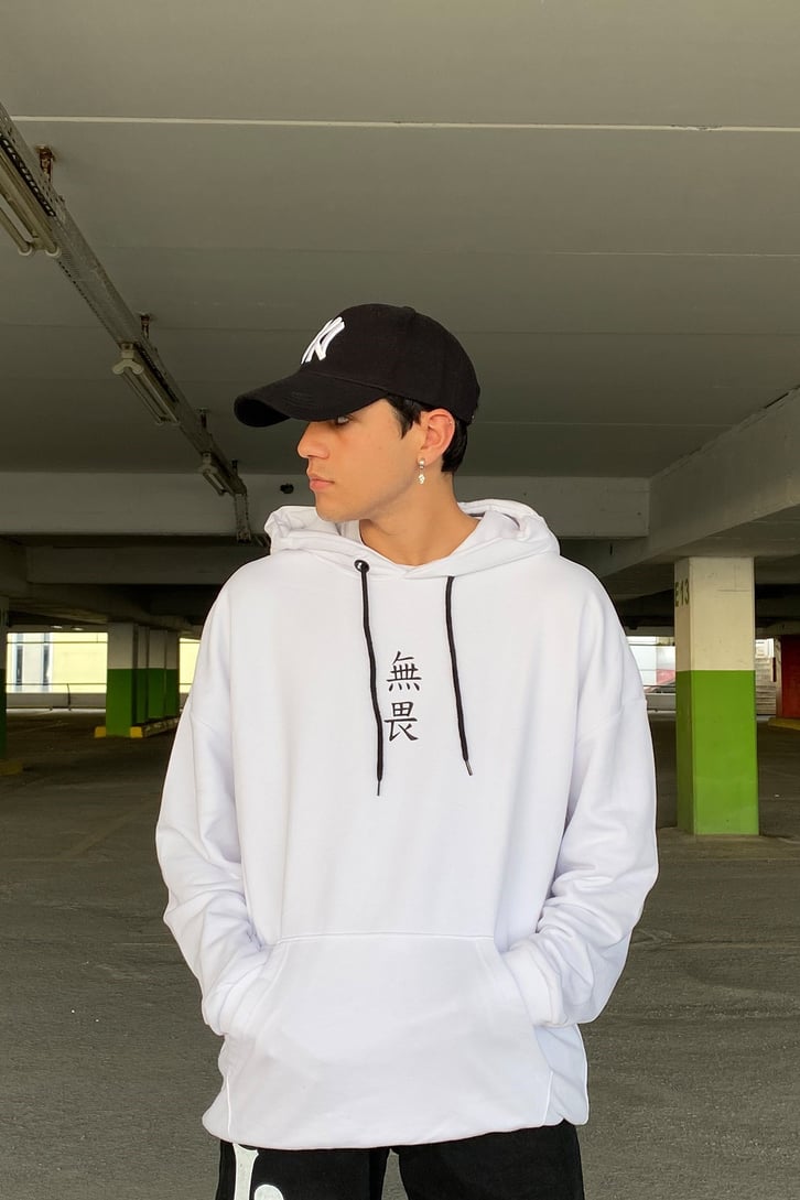 ARKASI İBLİS BASKILI OVERSIZE HOODIE