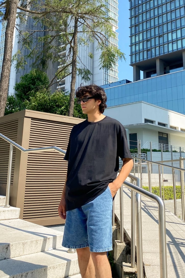 Arkası Kelebek Baskılı Oversize Tshirt