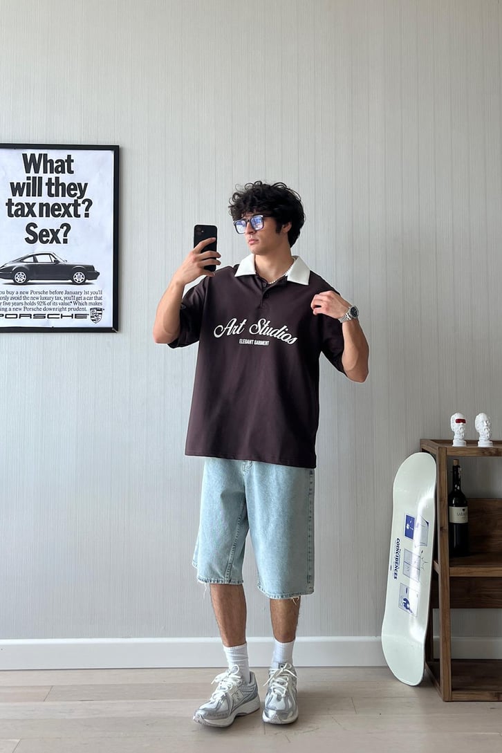 Art Studio Polo Yaka Oversize Tişört