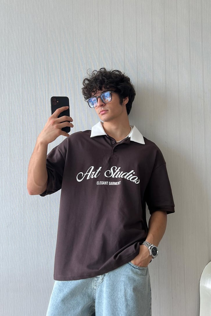 Art Studio Polo Yaka Oversize Tişört