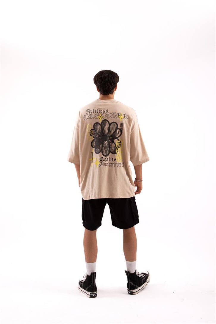 Artificial Baskılı Extra Oversize Tshirt