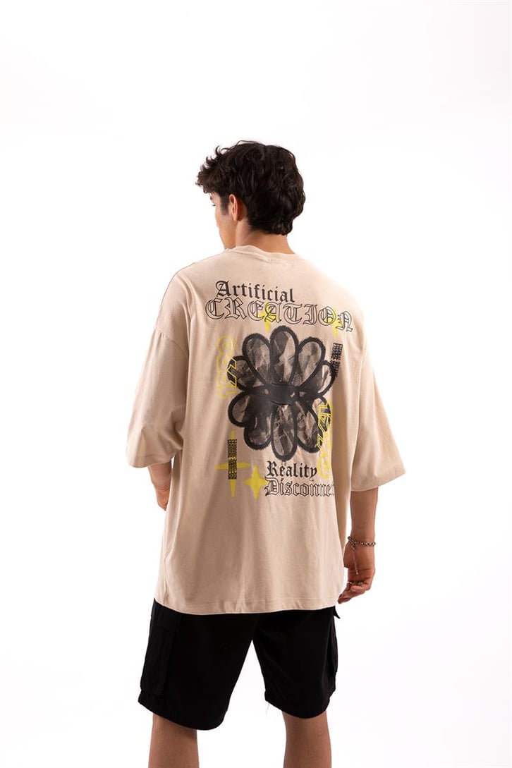 Artificial Baskılı Extra Oversize Tshirt