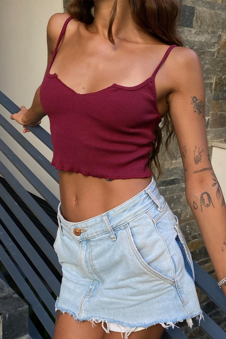 Askılı Basic Bebek Mavisi Crop