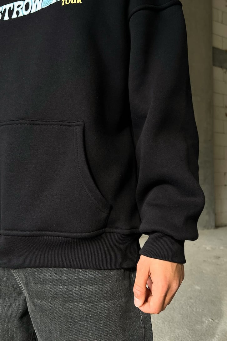 Astroworld Tour Siyah Oversize Sweatshirt