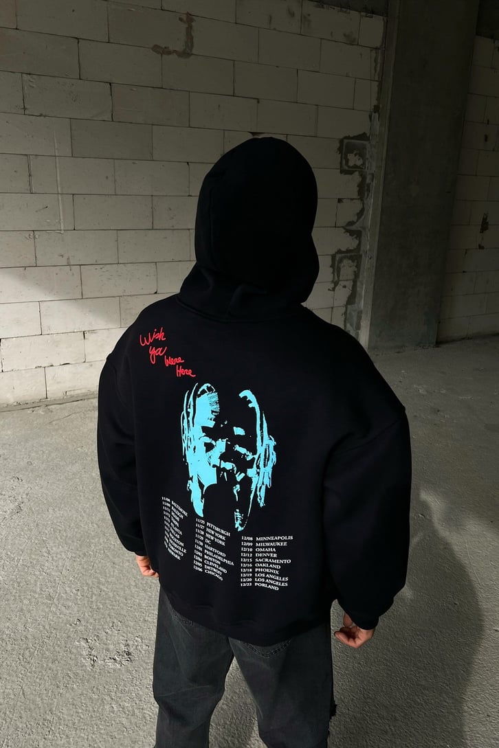 Astroworld Tour Siyah Oversize Sweatshirt