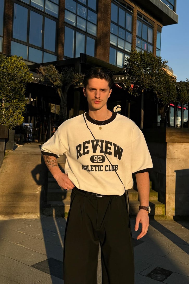 Athletic Club 92 Baskılı Oversize Tişört