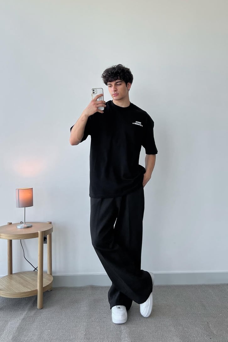 Attitude Production Baskılı Yeşil Oversize Tişört
