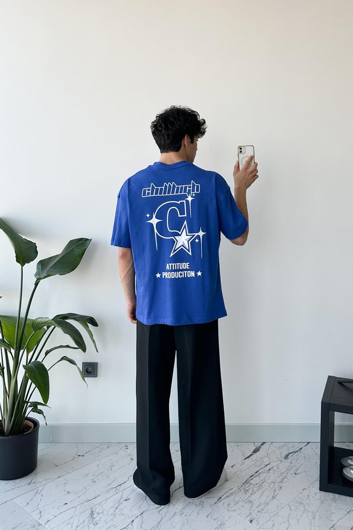 Attitude Production Baskılı Yeşil Oversize Tişört