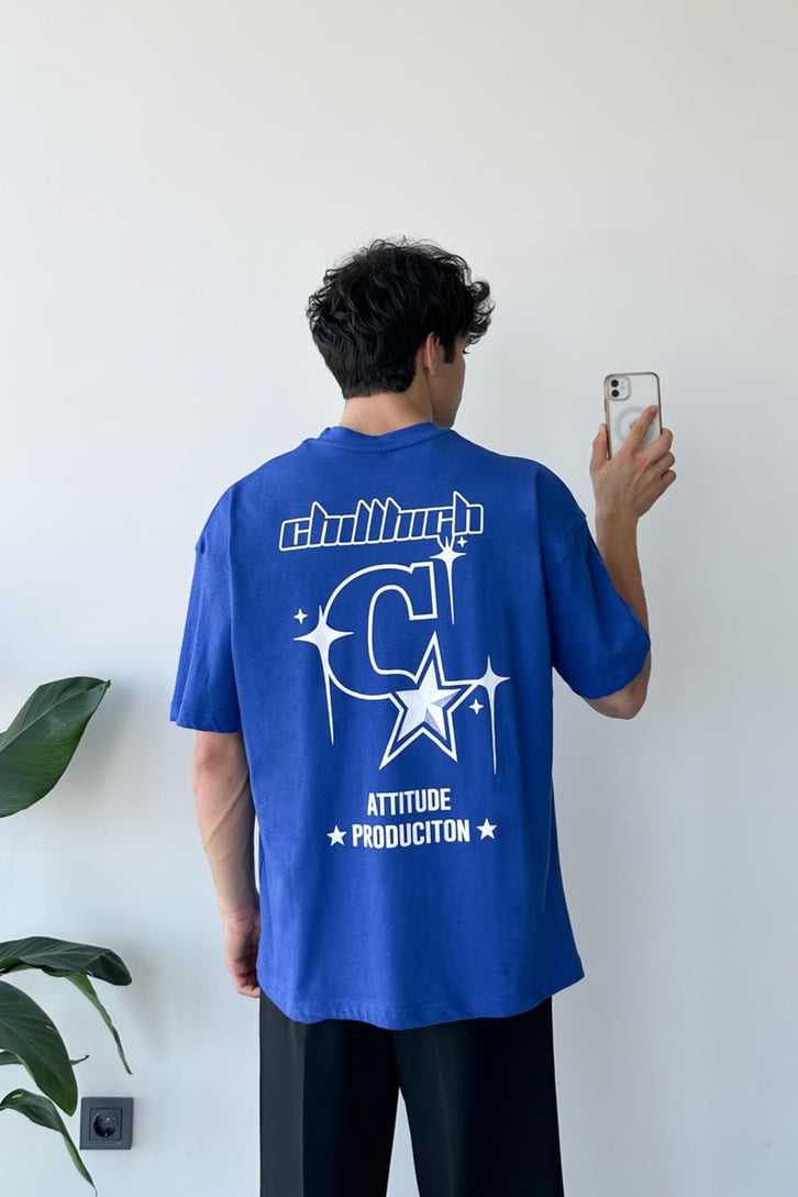 Attitude Production Baskılı Yeşil Oversize Tişört
