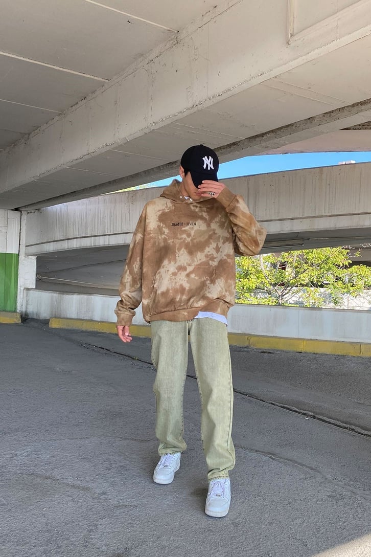 AY ÇİÇEĞİ BASKILI BATİK OVERISZE HOODIE