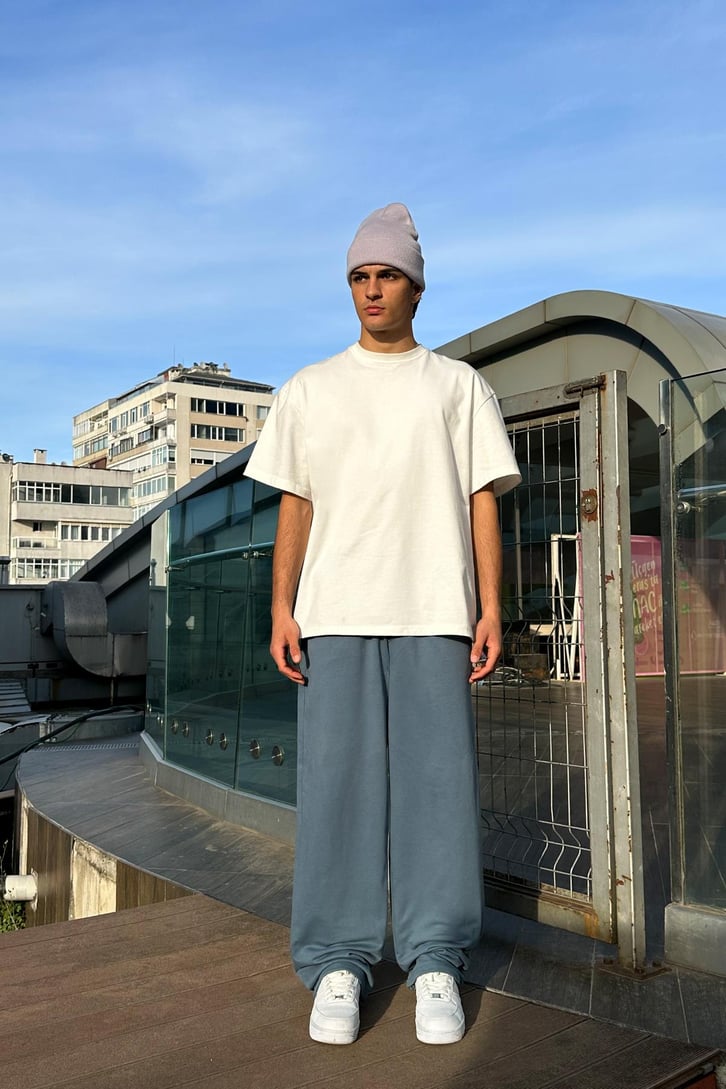 Ayarlanabilir Paça Ekru Eşofman Altı