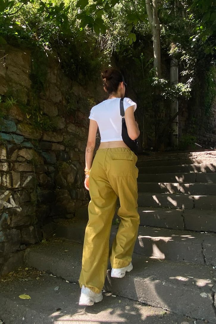 Ayarlanabilir Paça Haki Paraşüt Pantolon