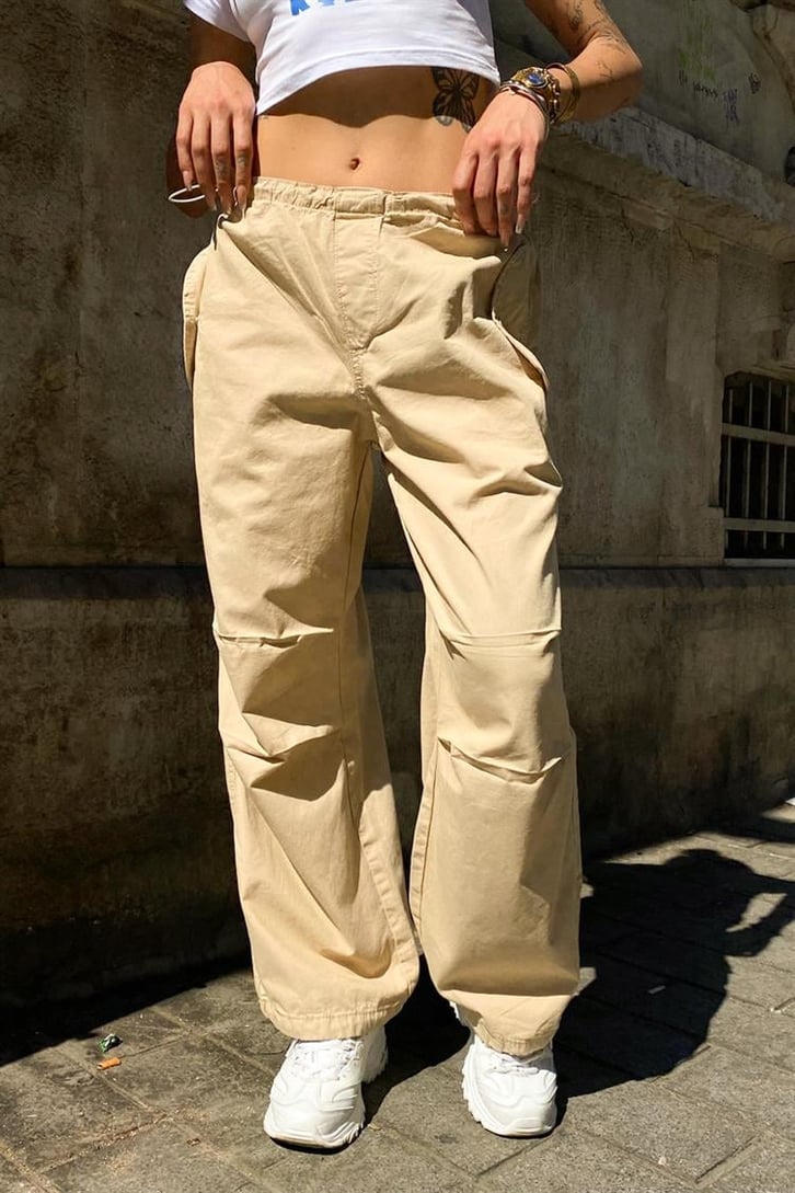 Ayarlanabilir Paça Haki Paraşüt Pantolon